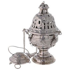 Encensoir religieux en argent fait main avec chaîne et couvercle, utilisation toute saison, couleur personnalisable, encensoir chinois durable - Product Image 1