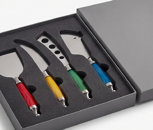 <b>Cheese</b> <b>Knife</b> <b>Set</b> Stainless Steel Blades With Colorful Plastic Handles Durable Serving Tools For <b>Cheese</b> Serving Use And Hotel Use - Product Image 4
