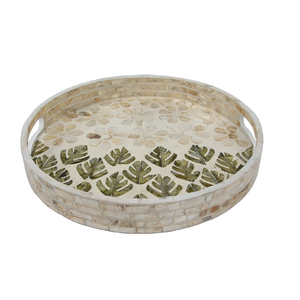 Plateau rond en nacre provenant d'un fournisseur indien, plateau en nacre pour chocolats, fabrication artisanale sur mesure. - Product Image 1