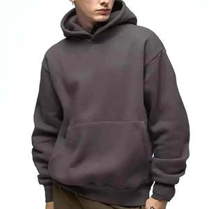 Logo personnalisé sur le devant, veste d'hiver décontractée pour homme, design de créateur, noire, poids lourd 500 g/m², polyester/coton uni, molleton épais, coupe régulière, surdimensionnée - Product Image 2