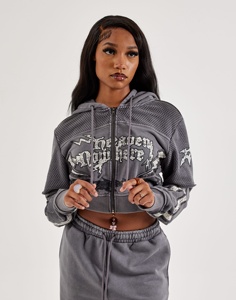 Sudadera con capucha y cremallera completa para mujer, estilo urbano, manga larga, forro polar, ropa deportiva de invierno, talla grande - Product Image 2