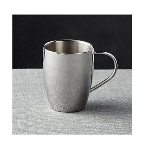 Mugs à café en acier inoxydable à paroi simple, élégants, finition polie miroir et métal mat. - Product Image 5