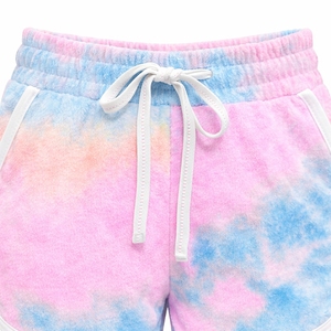 Shorts Deportivos para Mujer, Tie Dye, Transpirables, 100% Algodón, Cintura Elástica, Ajustables con Cordón, para Verano, Fitness, Personalizables OEM - Product Image 4