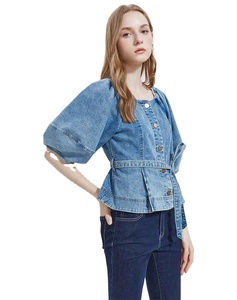 Top vaquero con pedrería para mujer, transpirable, ecológico, económico, de diseño personalizado y tallas grandes, entre los más vendidos. - Product Image 3