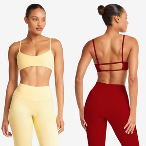 Ensemble de yoga taille haute avec logo personnalisé pour femme, tenue de sport deux pièces, soutien-gorge de sport et leggings sans couture, vêtements de fitness pour l'entraînement - Product Image 6
