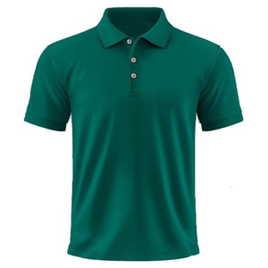 Polo respirant pour homme en coton, tissu décontracté, toucher doux, col côtelé, trois boutons, vêtement confortable pour tous les jours - Product Image 4