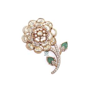 Darsha Gold Plated Moissanite Designer Brooch Pin-Crystal Rhinestone Animal Number Letter - Product Image 4