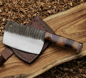 มีดครัวเหล็กกล้าคาร์บอนสูงระดับพรีเมียม LEGACY BLADES ด้ามเรซิ่นแบบเต็มด้าม  รับทำโลโก้ตามสั่ง ผู้ผลิต OEM ตีขึ้นรูปด้วยมือ - Product Image 2