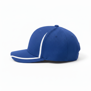 Blue 6-Panel Baseball <b>Cap</b> With White Contrast Stitching Unisex Casual Outdoor Hat Spring Summer Wear - Product Image 3