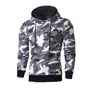 Sudadera con Capucha de Camuflaje para Hombre, Corte Ajustado, Informal, con Bolsillo, Estampado por Sublimación, Poliéster, Felpa Francesa, Ropa de Otoño - Product Image 1