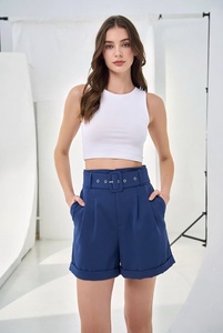 New Style Customized Color Breathable Embroidered <b>Women</b> <b>Shorts</b> High Quality <b>Elastic</b> <b>Waist</b> Spandex/Cotton Floral Pattern Premium - Product Image 4
