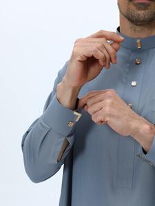 Túnica Musulmana para Hombre, Thobe, Jubba, Thoub, Abaya, Kaftan Árabe Saudí, Vestido Liso, Thoub Masculino - Product Image 5