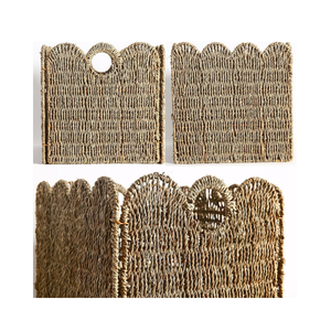 Panier de rangement pliable en jonc de mer rustique et festonné pour étagères, fabriqué au Vietnam (vente en gros) - Product Image 2