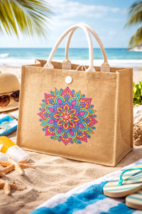 Eco-Friendly Jute Fashionable Open Closure Solid Color <b>Beach</b> Tote <b>Bag</b> with <b>Large</b> Capacity Reusable Design - Product Image 3