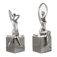 Profiter et jouer modèle de sculpture d'équipe humaine Presse-papiers décoratif et sculpture en fer forgé Figurine vintage en taille personnalisée