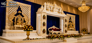 Magnífico Decorativo para Escenario de Walima, Estructura Dorada de Lujo, Conjunto de Sofás Blancos y Dorados para Bodas, Muebles con Estructura Metálica para Eventos - Product Image 4