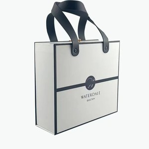 Boîte rigide à couvercle rabattable avec poignée en cuir, réutilisable, écologique, haut <span class=keywords><strong>de</strong></span> gamme, personnalisable avec logo, pour parfum, bougie, coffret cadeau, papier couché - Product Image 1