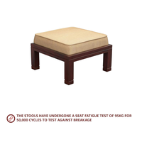 Table basse carrée Smart Art en bois sculpté avec 4 tabourets, décoration de salon, en teck, moderne, faite à la main, réglable