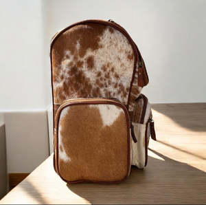 Wholesale Vintage Cowhide <b>Leather</b> <b>Backpack</b> with Handcrafted Floral-Tooled <b>Leather</b> Flap Zipper Closure <b>Large</b> Capacity - Product Image 3