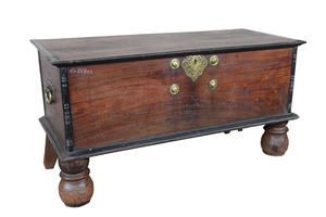 Haswani Handicrafts Solid Wood Brass Fitted <b>Storage</b> Box Antique Handcrafted Rustic <b>Chest</b> - Product Image 2
