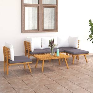 Ensemble de salon de jardin gris foncé et blanc - Product Image 1