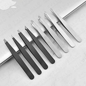 8PCS Stainless Steel Slant Tip Eyebrow Tweezers Set Precision Hair Removal Beauty <b>Makeup</b> Grooming <b>Tools</b> OEM - Product Image 3