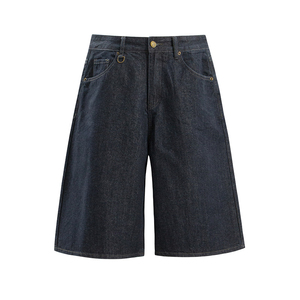 Shorts en jean tissé respirant à taille mi-haute pour homme, personnalisables avec logo et couleur, style streetwear hiver, 100 % coton, décontractés avec poches - Product Image 4