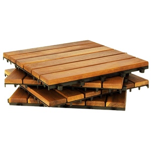 Dalles de terrasse en bois d'acacia contemporaines, antidérapantes, à emboîtement - Product Image 1