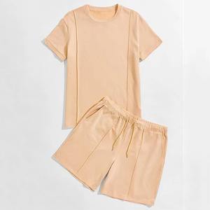 Ensemble deux pièces homme : T-shirt et short à rayures latérales, personnalisable avec nom, numéro, logo par transfert thermique, couleurs et étiquettes sur mesure - Product Image 2