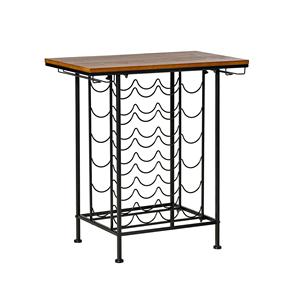 Wine Bottle Organizer with Glass Stemware Holder Metal Wine <b>Rack</b> for Kitchen Dining Bar Counter Space-Saving Tabletop - Product Image 1