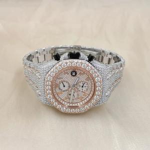 Montre chronographe en quartz de qualité supérieure, luxe, clarté VVS, mouvement ETA, résistance à l'eau 10 bars, pour tenue décontractée ou formelle - Product Image 1