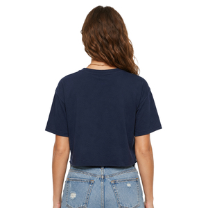 Chemise pour femme bleu nuit, tissu de haute qualité, impression sur écran, haut court, impression personnalisée, coupe ample, toutes saisons, t-shirt en coton - Product Image 2