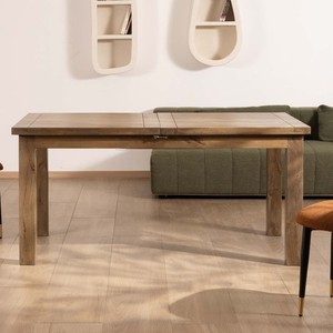 โต๊ะรับประทานอาหารทรงสี่เหลี่ยม วานดาน่า ไอวอรี่ ออเดอร์ ทำจากไม้มะม่วง ขนาด 160-200 ซม. บาซ - Product Image 4