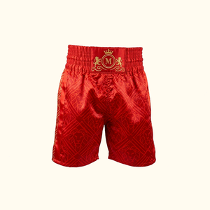Shorts de boxe Muay Thai pour hommes, vêtements de combat MMA, logo imprimé par transfert thermique, logo en relief, chaîne, polyester extensible durable 120g, coupe classique - Product Image 1