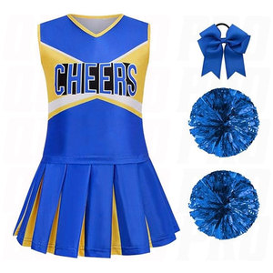 Disfraz de Animadora para Niñas, Traje de Animadora Infantil con Pompones, Disfraz de Halloween para Niños, Uniforme Escolar - Product Image 1