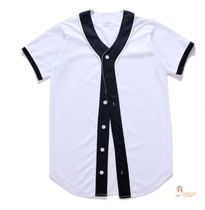 Robe de baseball pour femme à manches courtes, logo uni imprimé par transfert thermique sur le devant, entièrement boutonnée - Product Image 4