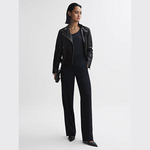 Chaqueta de cuero para motocicleta de invierno 2026, patrones sólidos, ropa de cuero para mujer, abrigo corto de moda estilo slim para mujer - Product Image 6