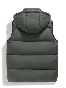 Custom OEM <b>Men</b> Hooded Puffer <b>Vest</b> <b>Thermal</b> Reflective Lining Winter Bodywarmer - Product Image 2