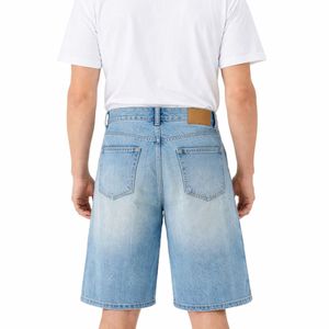 Shorts en jean bleu clair pour homme 2026, longueur genou, coupe droite, décontracté, été, confortable pour le quotidien - Product Image 3