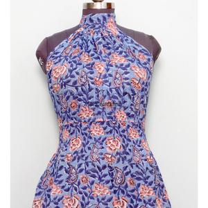 Robe longue bohème florale en coton pur de qualité supérieure, à bretelles et épaules dénudées, pour femme, élégante et décontractée, idéale pour les soirées. - Product Image 2