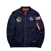 Chaquetas de Moda Flight Negras, Chaqueta de Algodón para Hombre, Nuevo Estilo, Chaqueta Bomber Holgada de Nailon