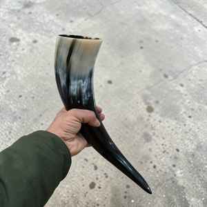 Authentique cornes de bœuf nordiques vikings pour boire, style rustique médiéval, au meilleur prix - Product Image 1