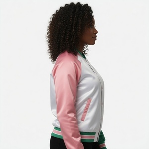 Custom for Alpha Kapa Baseball Satin Varsity Jacket Sorority Heritage Masonic Regalia Wear <b>Stand</b> Collar Embroidery Lightweight - Product Image 5