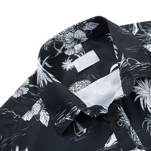 Chemises Hawaïennes pour Hommes en Tissu Satiné, Décontractées, d'Été, Tricotées, Séchage Rapide, Respirantes, Écologiques, Imprimées, à Manches Courtes - Product Image 4