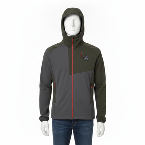 Veste polaire à capuche pour homme, couleur contrastée, fermeture éclair, coupe-vent, décontractée, pour l'automne - Product Image 4