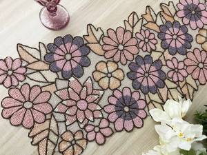 Handmade Oriental Fabric <b>Table</b> <b>Runner</b> Irregular Shape <b>Teal</b> Floral Design Luxury Style Ali Fashion Art AFA01 Mats Pads 5mm Thick - Product Image 3