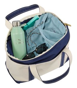<b>Canvas</b> <b>Tote</b> Bag Solid Color Shoulder Closure Water Resistant England Style Navy White All Seasons Shopping Travel Bag - Product Image 6