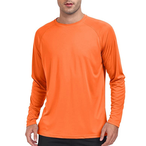 T-shirt à manches longues pour homme, séchage rapide, gris foncé uni, col raglan, chemise de pêche - Product Image 5