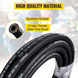 Tubo Idraulico a Spirale da 1/2 Pollice x 100 Piedi con Superficie Liscia, 4000 PSI, Gomma con 2 Treccia in Filo d'Acciaio ad Alta Resistenza - Product Image 4