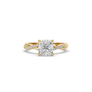Bague de fiançailles élégante et légère en or massif 14K/10K avec diamant de laboratoire taille coussin 2,31 carats, coupe fantaisie, pierre de haute qualité - Product Image 6